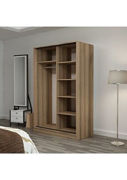 Kale 2 Kapaklı Sürgülü Dolap Modern Tasarım Dore/Antrasit Sunta Malzeme 120 Cm