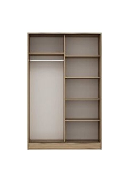 Kale 2 Kapaklı Sürgülü Dolap Modern Tasarım Dore/Antrasit Sunta Malzeme 120 Cm
