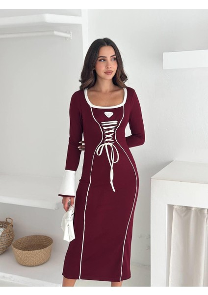 Modal Kumaş Korse Detaylı Uzun Kollu Elbise fiyatları