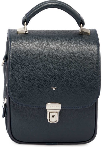 Lacivert Hakiki Deri Erkek Çapraz Askılı Çanta - S1AC00002928-X86