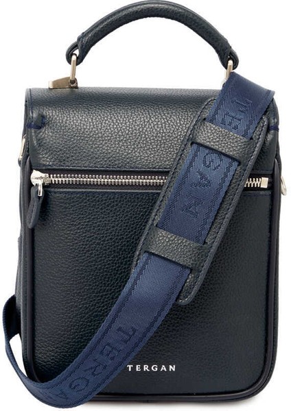 Lacivert Hakiki Deri Erkek Çapraz Askılı Çanta - S1AC00002928-X86