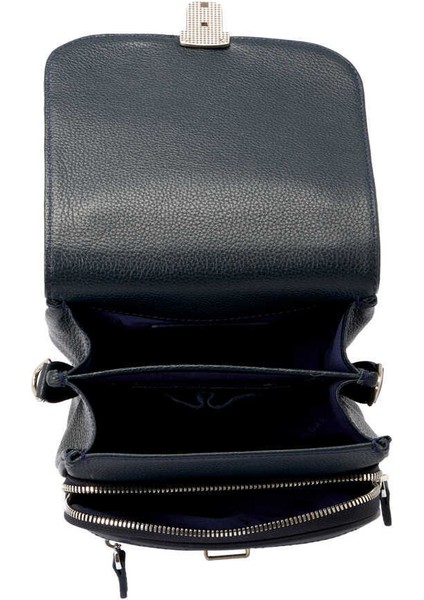 Lacivert Hakiki Deri Erkek Çapraz Askılı Çanta - S1AC00002928-X86