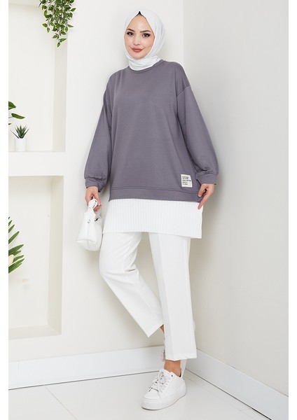Arma Detay Piliseli Oysho Tunik 1627 - Antrasit indirimleri
