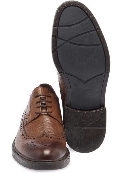 Kahve Hakiki Deri Erkek Klasik Ayakkabı - E23S1AY56536-K68