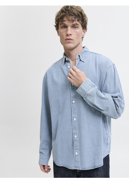 Jack Jones Norrebro Denim Loose Fit Erkek Jean Gömlek 12282775