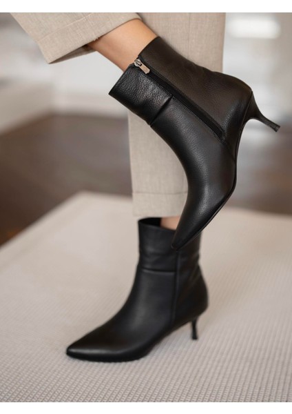 Toledo Siyah Hakiki Deri Bot