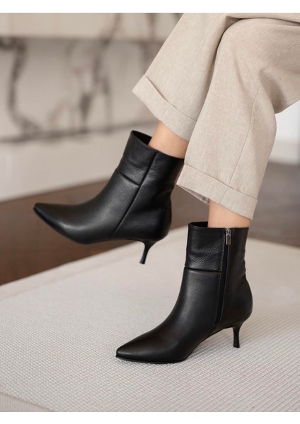 Toledo Siyah Hakiki Deri Bot