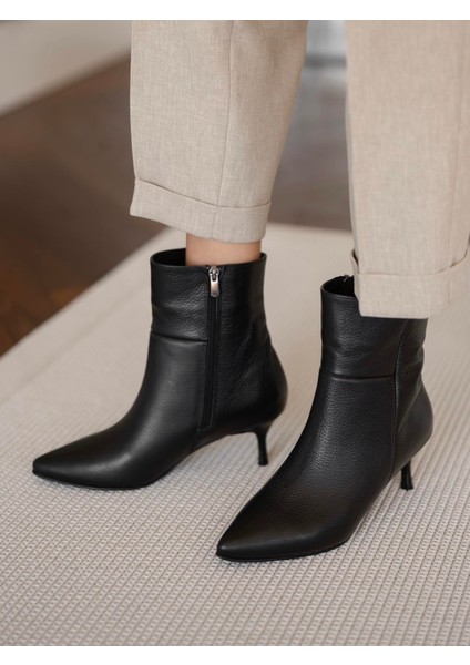 Toledo Siyah Hakiki Deri Bot