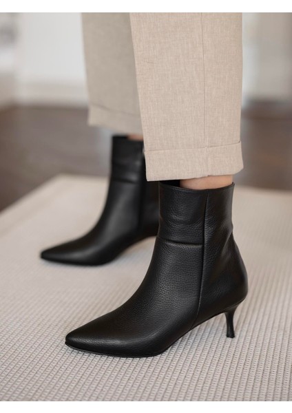 Toledo Siyah Hakiki Deri Bot