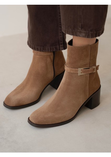 Sutalo Camel Süet Hakiki Deri Bot