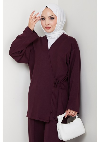 Kimonolu Oysho Ikili Takım 1623 - Bordo indirimleri