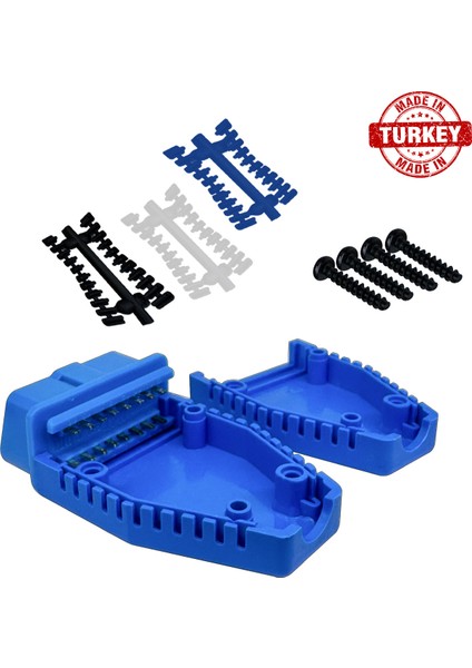 Obd2 Boş Kutu 16 Pin Obd2 Konnektörü Obd2 16 Pin Obd2 Adaptörü Obd2 J1962 Konnektörü Araç Teşhis Kablosu Erkek Fiş Adaptörü + Mavi
