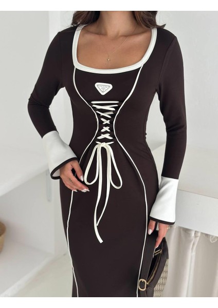 Modal Kumaş Korse Detaylı Uzun Kollu Elbise fırsatları