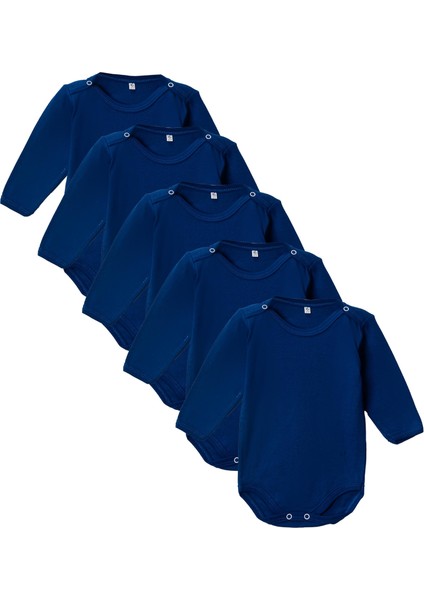 %100 Pamuklu Penye Likralı Kumaş Çıtçıtlı Uzun Kol Bebek Badi Zıbın Renkli