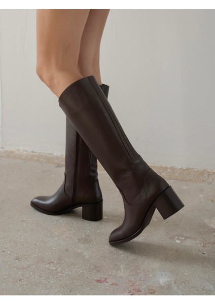 Rugani Kahve Hakiki Deri Çizme