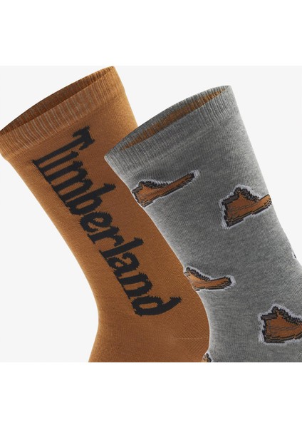 Hampshire 2 Pack Boot Print Crew Unisex Gri Çorap.- fiyatları