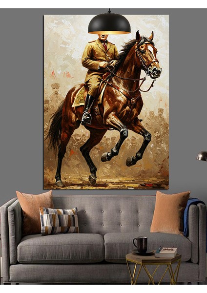 Musafa Kemal Atatürk ve Atı Dekoratif Kanvas - Mdf Ahşap Tablo modelleri