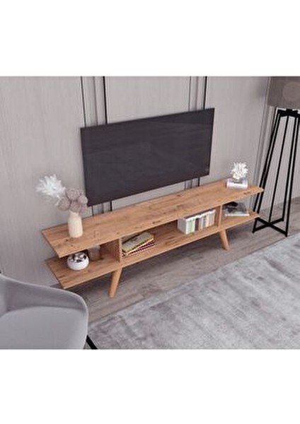 160 cm TV Sehpası Atlantik Çam Renk Modern Tasarım Suntalam Malzeme modelleri
