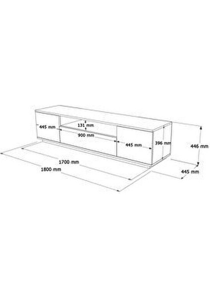 Future TV Ünitesi ve Orta Sehpa Seti Suntalam Malzeme Çam-Beyaz 180 cm Genişlik
