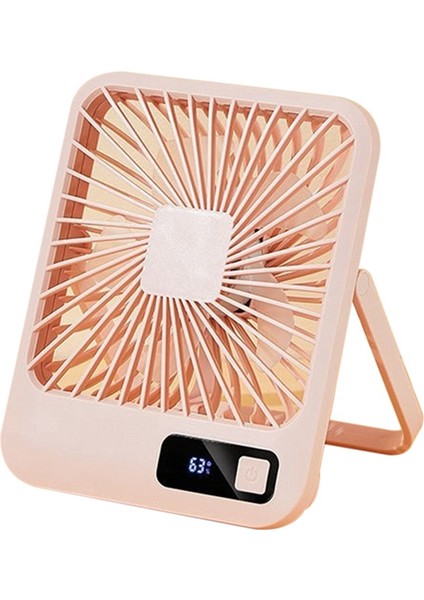 Masaüstü Küçük Fan Çok Güçlü Ofis Ince ve Şarjlı Model Katlanabilir Fırçasız Taşınabilir Pembe (Yurt Dışından)