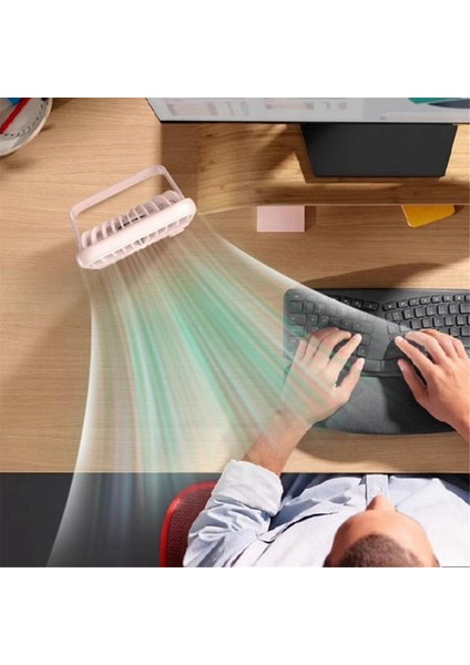 Masaüstü Küçük Fan Çok Güçlü Ofis Ince ve Şarjlı Model Katlanabilir Fırçasız Taşınabilir Pembe (Yurt Dışından) fiyatları