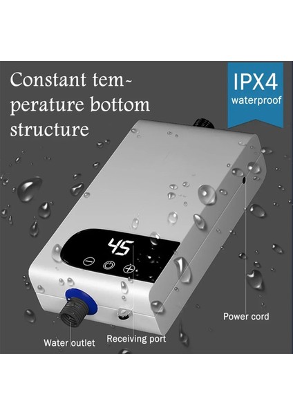 Anında Su Isıtıcısı 5500W Güç Taşınabilir Banyo, Duş ve Mutfak Için Ip4 Su Geçirmez LCD Dijital Ekran Ab Fişi (Yurt Dışından) indirimleri