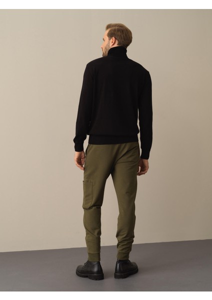 Erkek Siyah Regular Fit Basic Kazak