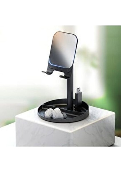 Kuulaa K2 Aynalı Tablet ve Cep Telefonu Standı Universal Uyumlu Silikon Malzeme