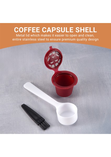 Nespresso Için 10 Adet Yeniden Kullanılabilir Doldurulabilir Kahve Kapsül Filtresi Kaşık Fırçalı Mutfak Aksesuarları Kahve Filtresi Kırmızı (Yurt Dışından) indirimleri