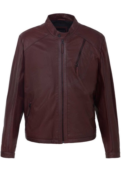 Bordo Hakiki Deri Erkek Hakiki Deri Mont - E22BDM310382-R4X