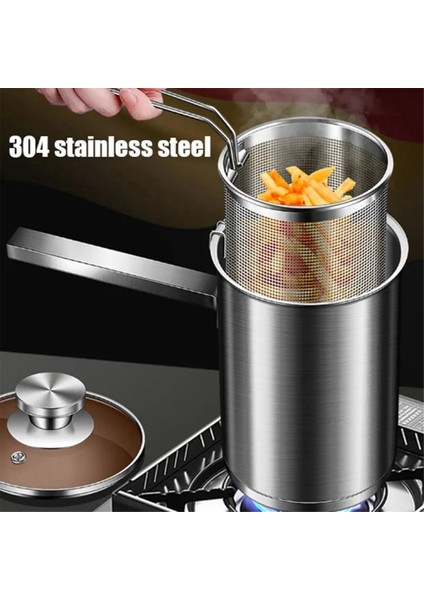 Kalınlaştırılmış Derin Kızartma Tencere Küçük Paslanmaz Çelik Derin Kızartma Makarna Süzgeci Sepet Tavuk Kızarmış Yiyecek Süzgeci (Yurt Dışından) fiyatları