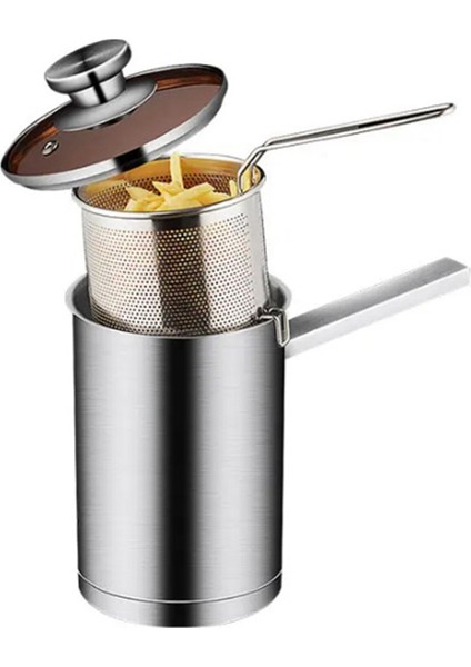 Kalınlaştırılmış Derin Kızartma Tencere Küçük Paslanmaz Çelik Derin Kızartma Makarna Süzgeci Sepet Tavuk Kızarmış Yiyecek Süzgeci (Yurt Dışından) fırsatları