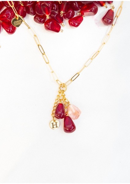 Murano Nar Tanesi Salkım Kolye Harfli modelleri