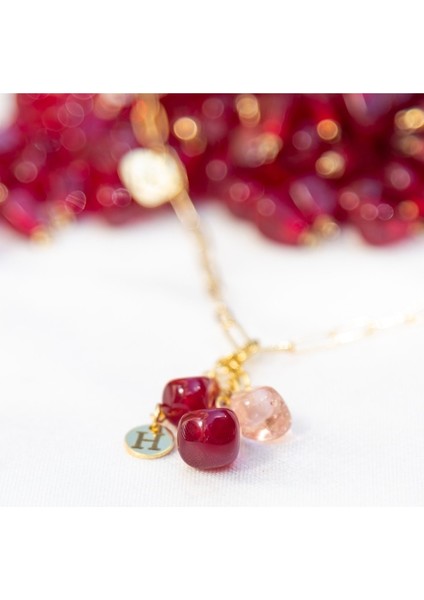 Murano Nar Tanesi Salkım Kolye Harfli indirimleri