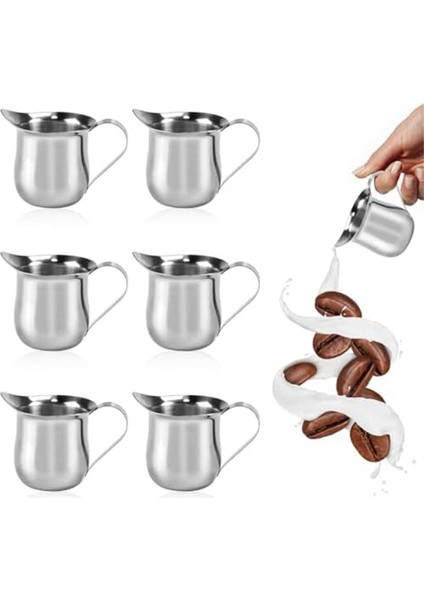 6 Adet Bell Krema Sürahisi 90 Ml/3 Oz Mini Krema Sürahisi Paslanmaz Çelik Süt Sürahisi Bardak Mini Kahve Sürahisi Süt Köpürtme Sürahisi (Yurt Dışından)