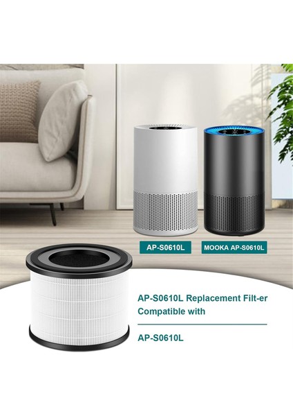 Mooka AP-S0610L Hava Temizleyici Için AP-S0610L Hava Filtresi Değişimi 3'ü 1 Arada Filtre Yüksek Verimli Aktif Karbon Filtre (Yurt Dışından) modelleri