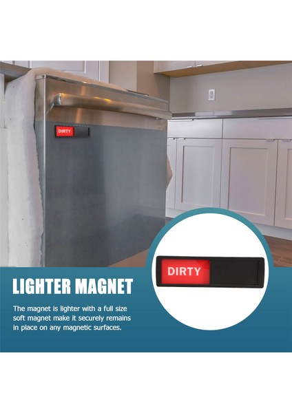 Temiz Kirli Bulaşık Makinesi Mıknatısı - Kolay Okunabilen Çizmeyen Manyetik Gösterge Işareti Mutfak Düzenleme ve Depolama Siyah (Yurt Dışından) indirimleri