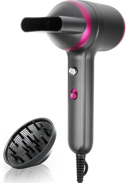 Difüzörlü Saç Kurutma Makinesi 200 Milyon Iyonik Saç Kurutma Makinesi 1800W Kadınlar Için Hızlı Kurutma 4c Kalın Kıvırcık Saçlar Ab Fişi (Yurt Dışından)