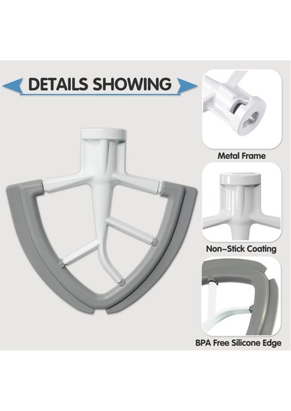 Kitchenaid 4,5 ve 5 Quart Eğimli Başlıklı Stand Mikserler Için Dökme Kalkanı ve Eğimli Başlıklı 4,5-5qt Için Esnek Kenarlı Çırpıcı (Yurt Dışından) fiyatları