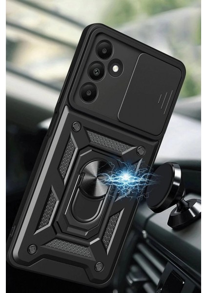 Samsung Galaxy M15 Kılıf Pars Lens Yüzüklü Silikon - Siyah fiyatları