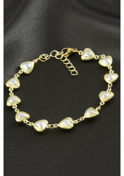 Kalp Inci Çelik Bileklik