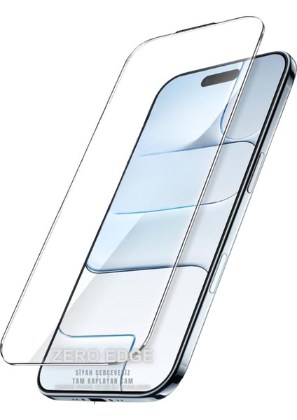 (Zero Tam) iPhone 17 Air Uyumlu Siyah Çerçevesiz Tam Kaplayan Ekranı Küçültmez Ekran Koruyucu