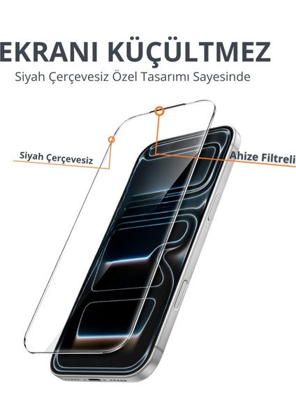 (Zero Tam) iPhone 17 Air Uyumlu Siyah Çerçevesiz Tam Kaplayan Ekranı Küçültmez Ekran Koruyucu fiyatları