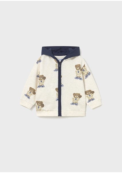 1-4 Yaş Arası ayıcık Baskılı 3’lü Erkek Bebek Eşofman Takımı | Kapüşonlu Fermuarlı Hırka + 2 Alt Parça fiyatları