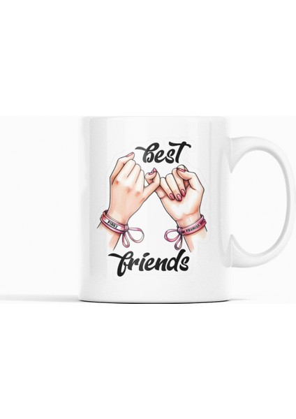 Best Friends Arkadaşlık Sözlü Renkli Tasarım Hediyelik Kupa Bardak fiyatları