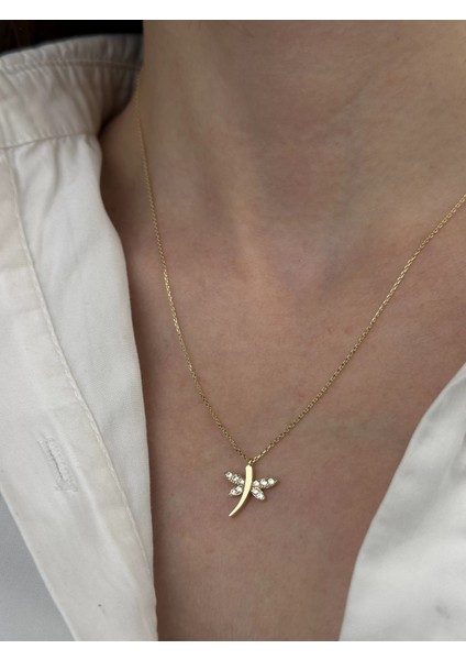 14 Ayar Altın Yusufçuk Kolye 855