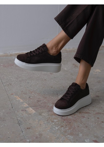 Varen Kahve Süet Hakiki Deri Kadın Spor Ayakkabi modelleri