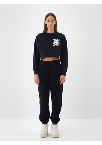 Kadın Lacivert Polar Sweat Pantolon