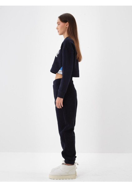 Kadın Lacivert Polar Sweat Pantolon