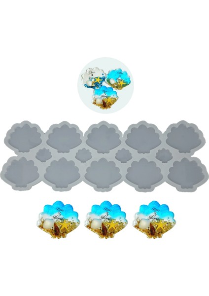 Epoksi Silikon Kalıp Istiridye Deniz Kabuğu Bardak Altı ve Magnet Kalıbı 6.5 cm 10 Lu